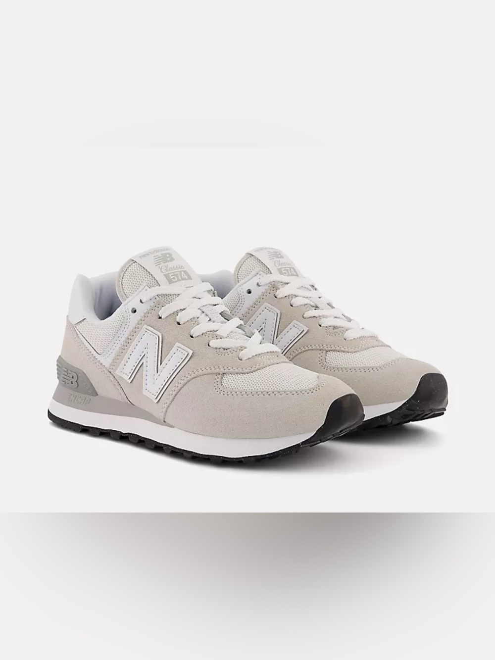 New Balance 574 Core Suede Nimbus Cloud Light Grey Sneakers - Women 6.5 / EU 37